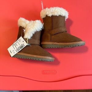Brown Faux Fur Lined Baby Boots
